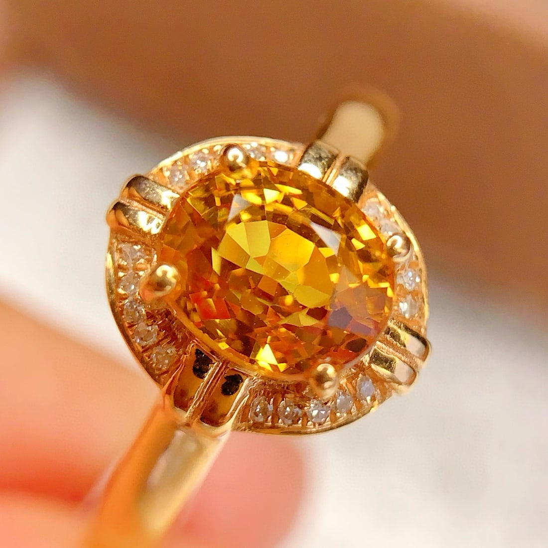 14k Gold 1.8 Ct Natural Sapphire & Diamond Ring - 5