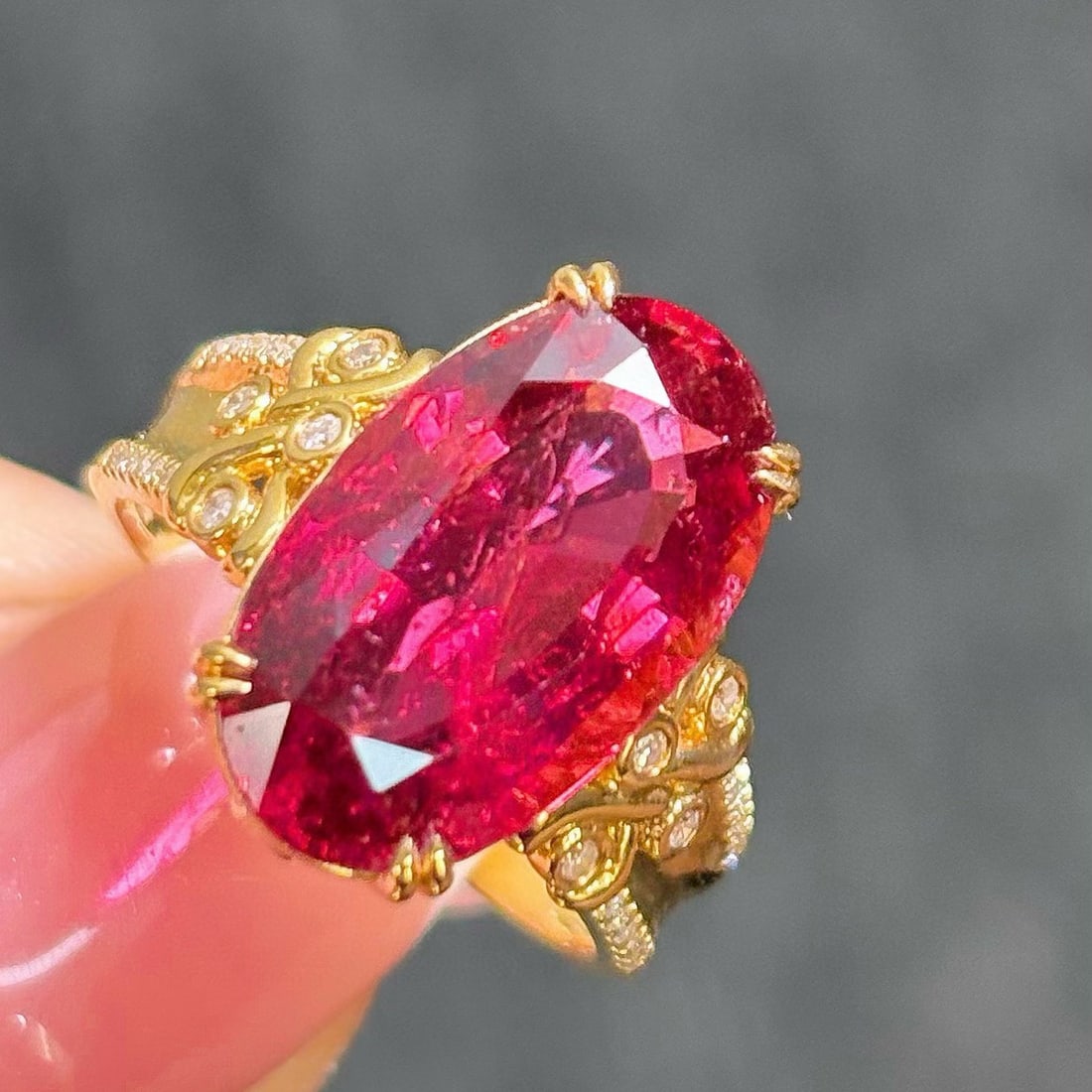 14k Gold 8.17 Ctw Natural Tourmaline & Diamond Ring - 6