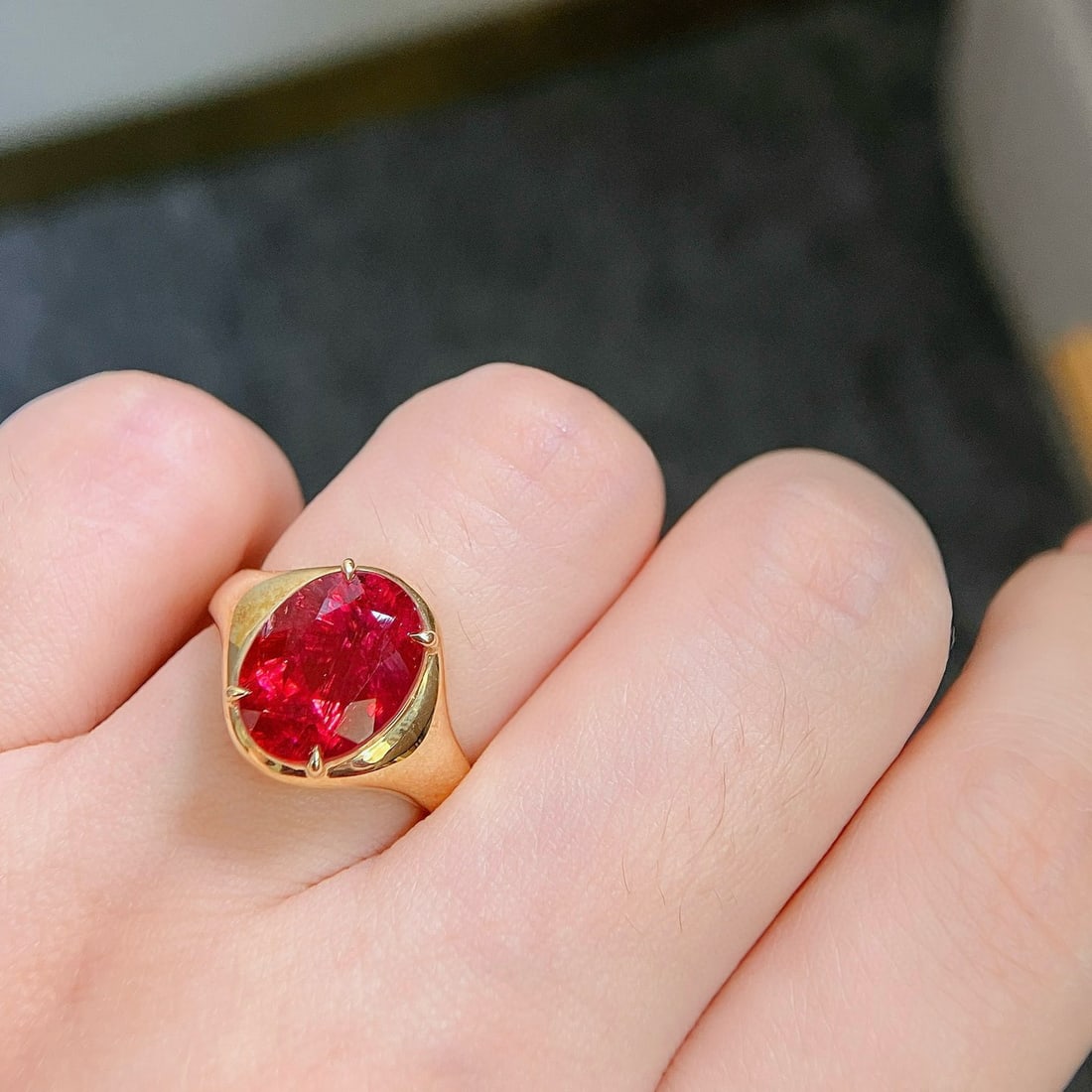 14k Gold 4.60 Ct Natural Tourmaline Ring - 4