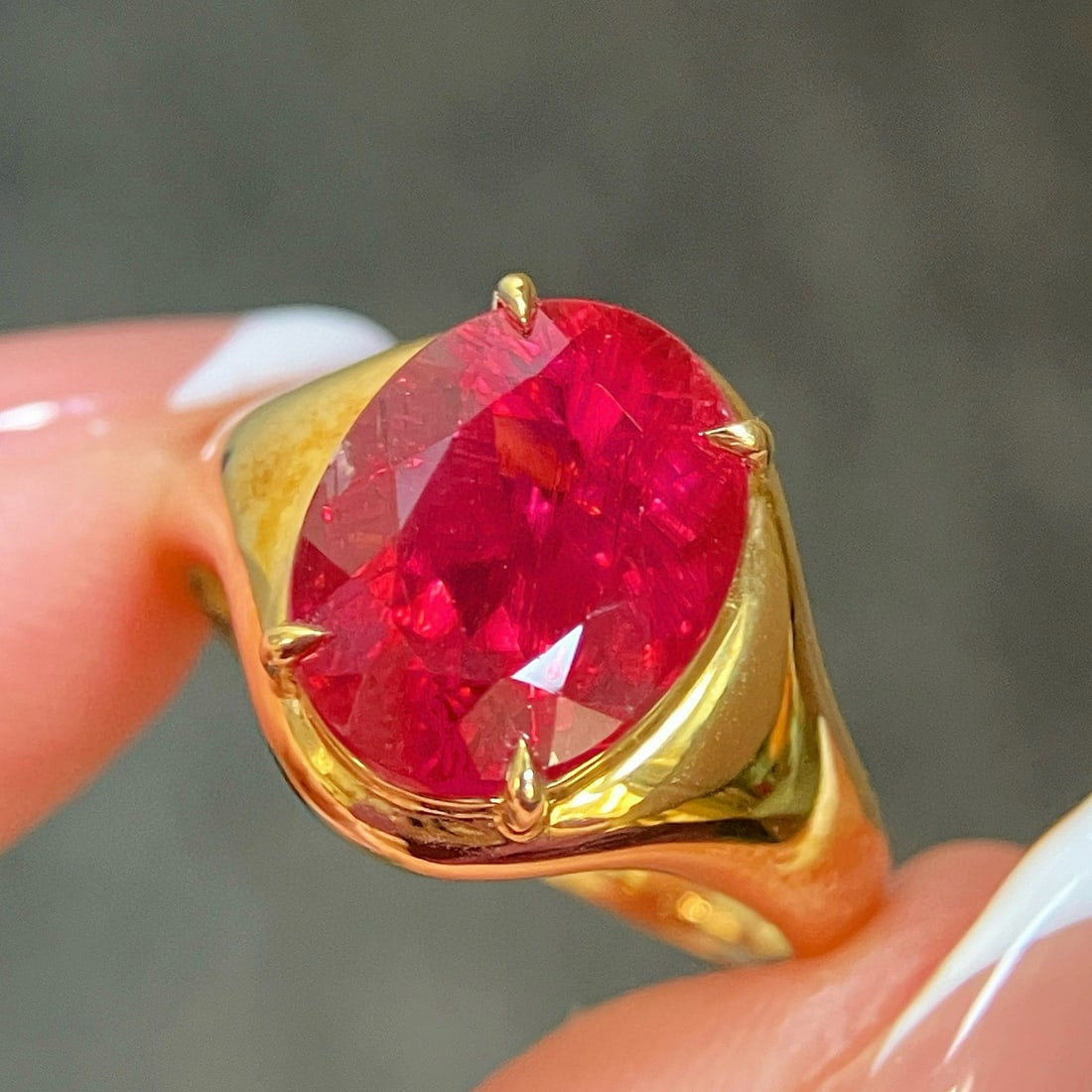 14k Gold 4.60 Ct Natural Tourmaline Ring - 6