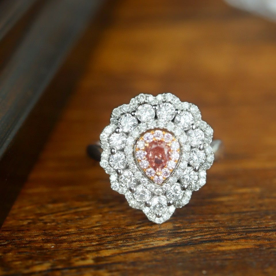 14k Gold 1.20 Ctw Natural Pink Diamond & Diamond Ring - 3