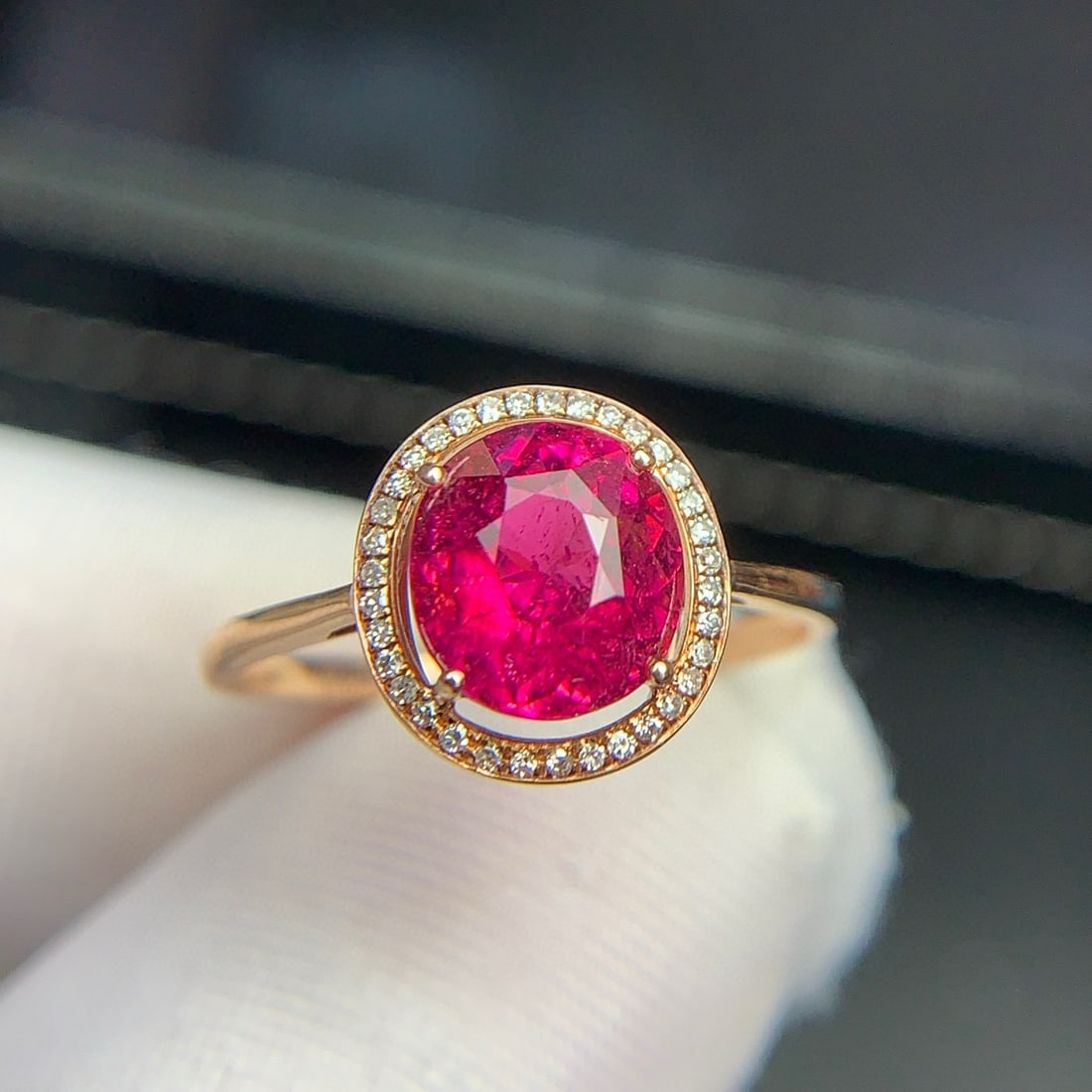 14k Gold 1.68 Ct Natural Tourmaline & Diamond Ring - 2