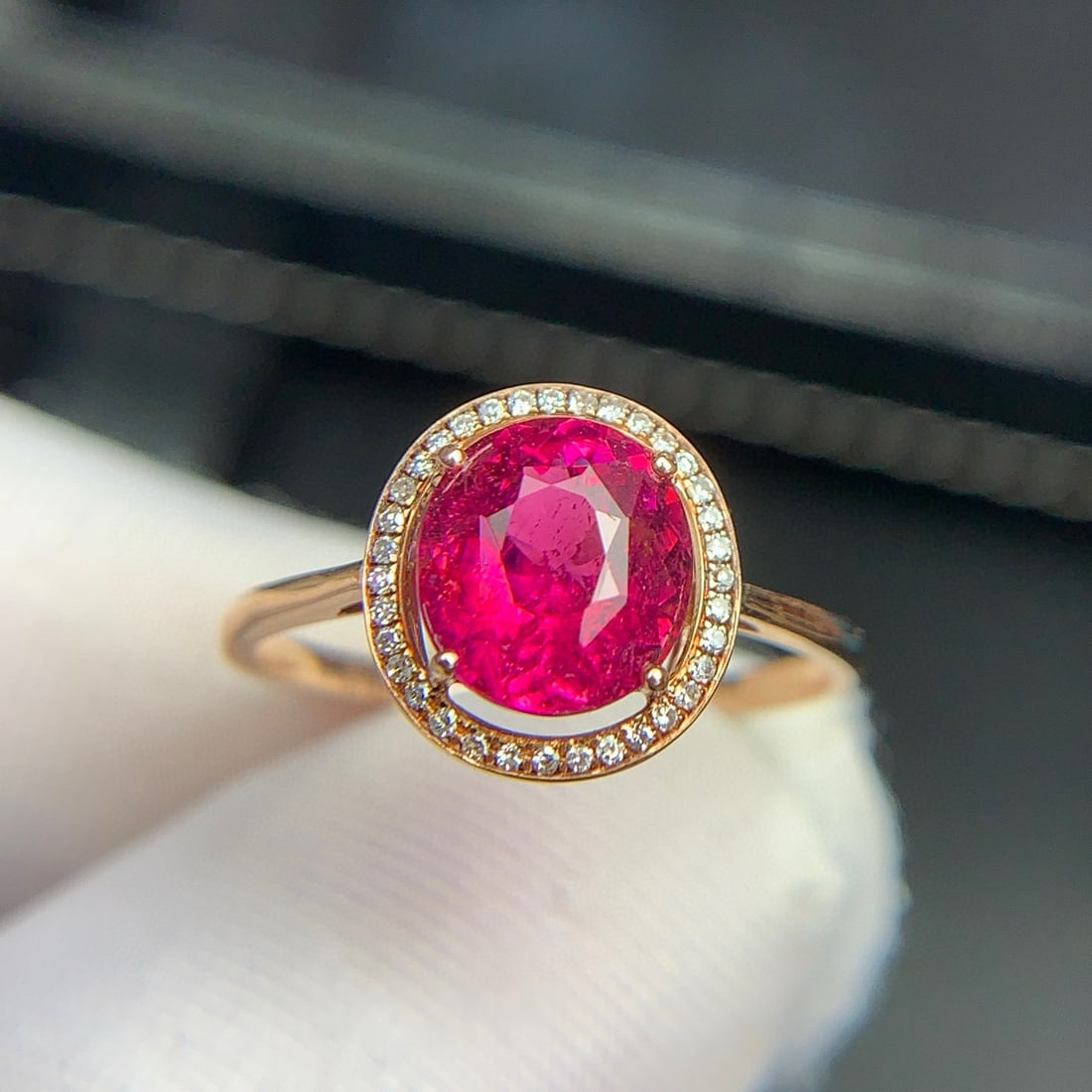 14k Gold 1.68 Ct Natural Tourmaline & Diamond Ring - 3