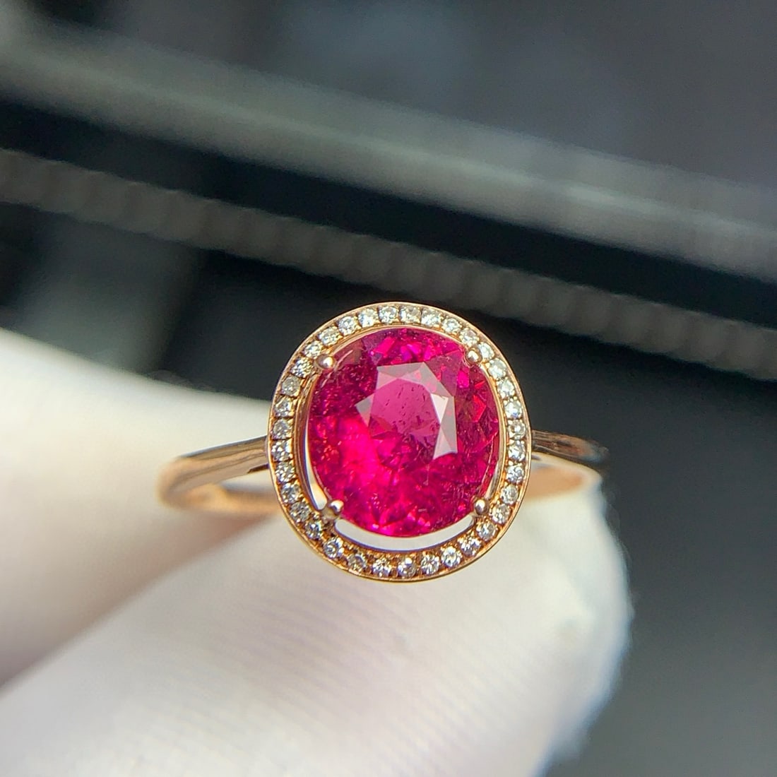 14k Gold 1.68 Ct Natural Tourmaline & Diamond Ring - 4
