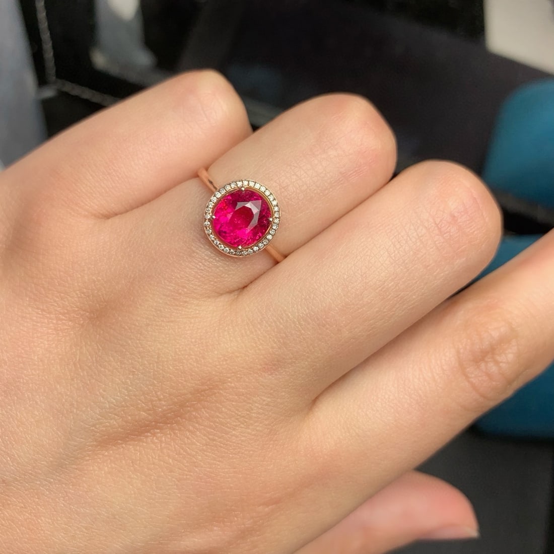 14k Gold 1.68 Ct Natural Tourmaline & Diamond Ring - 5