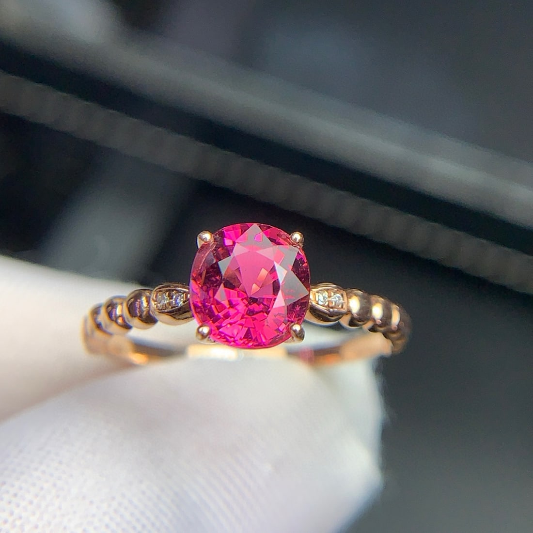 14k Gold 1.4 Ct Natural Tourmaline & Diamond Ring - 2