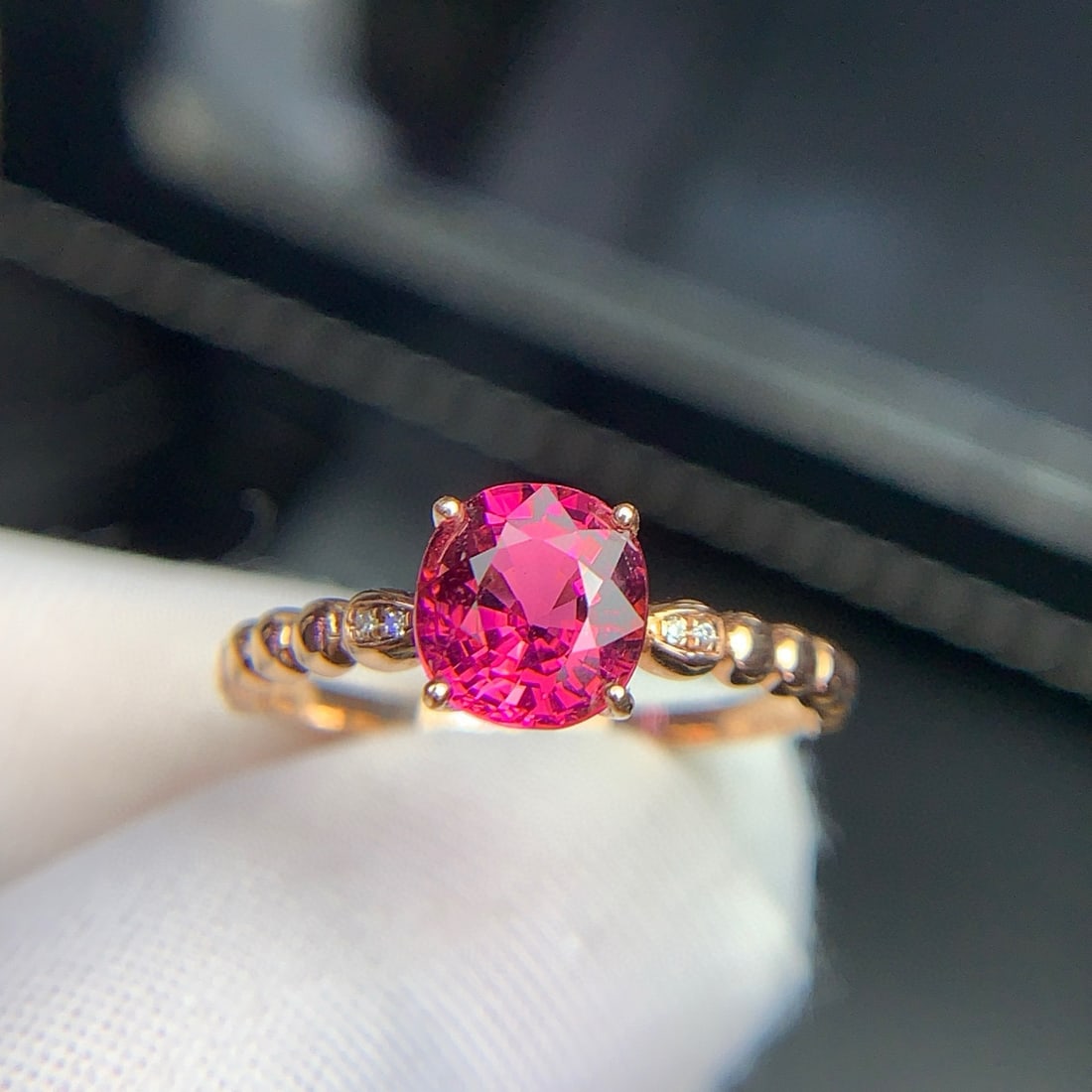 14k Gold 1.4 Ct Natural Tourmaline & Diamond Ring - 3