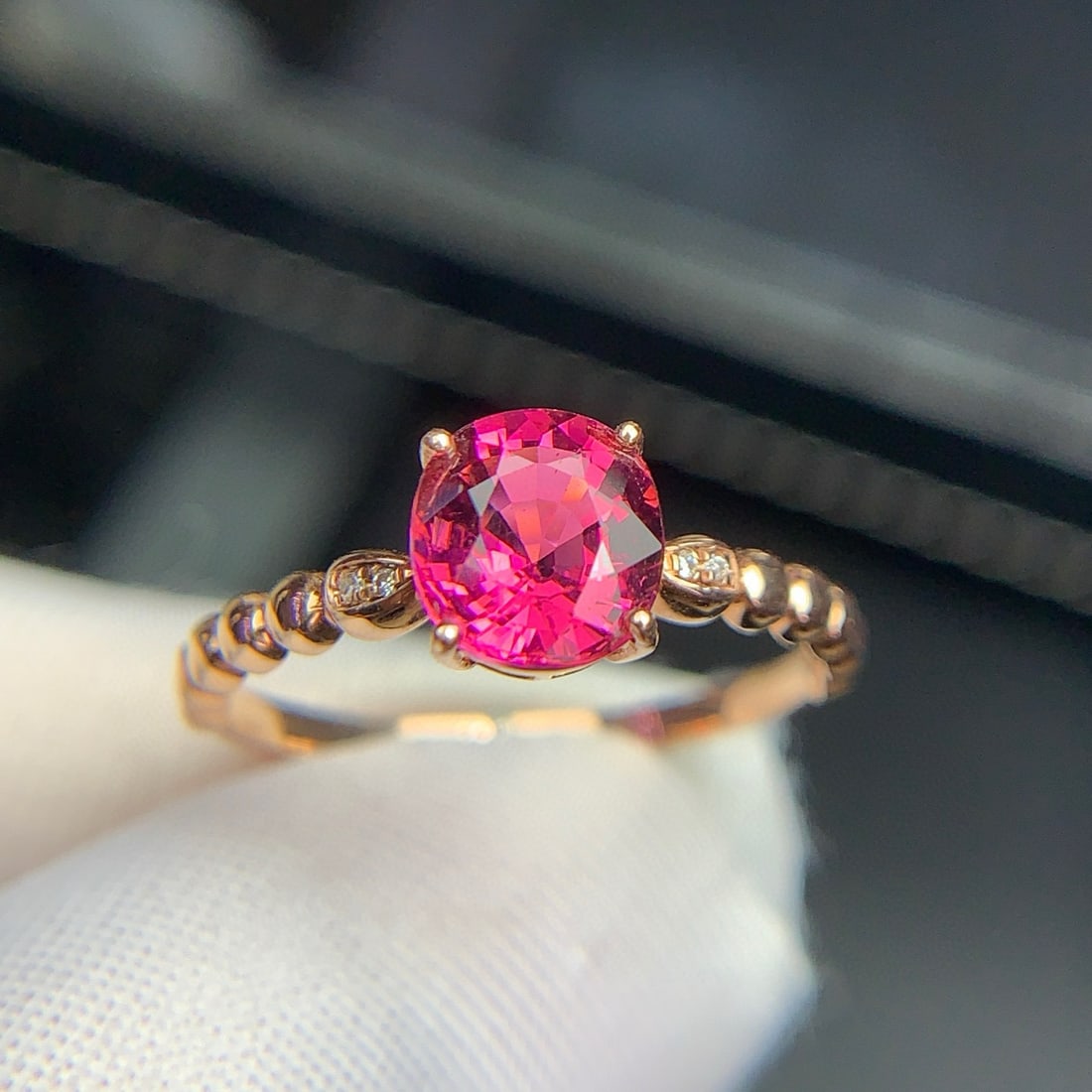 14k Gold 1.4 Ct Natural Tourmaline & Diamond Ring - 4