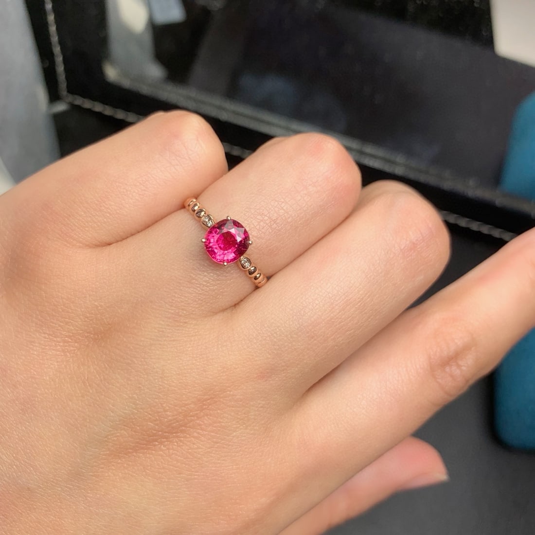 14k Gold 1.4 Ct Natural Tourmaline & Diamond Ring - 5