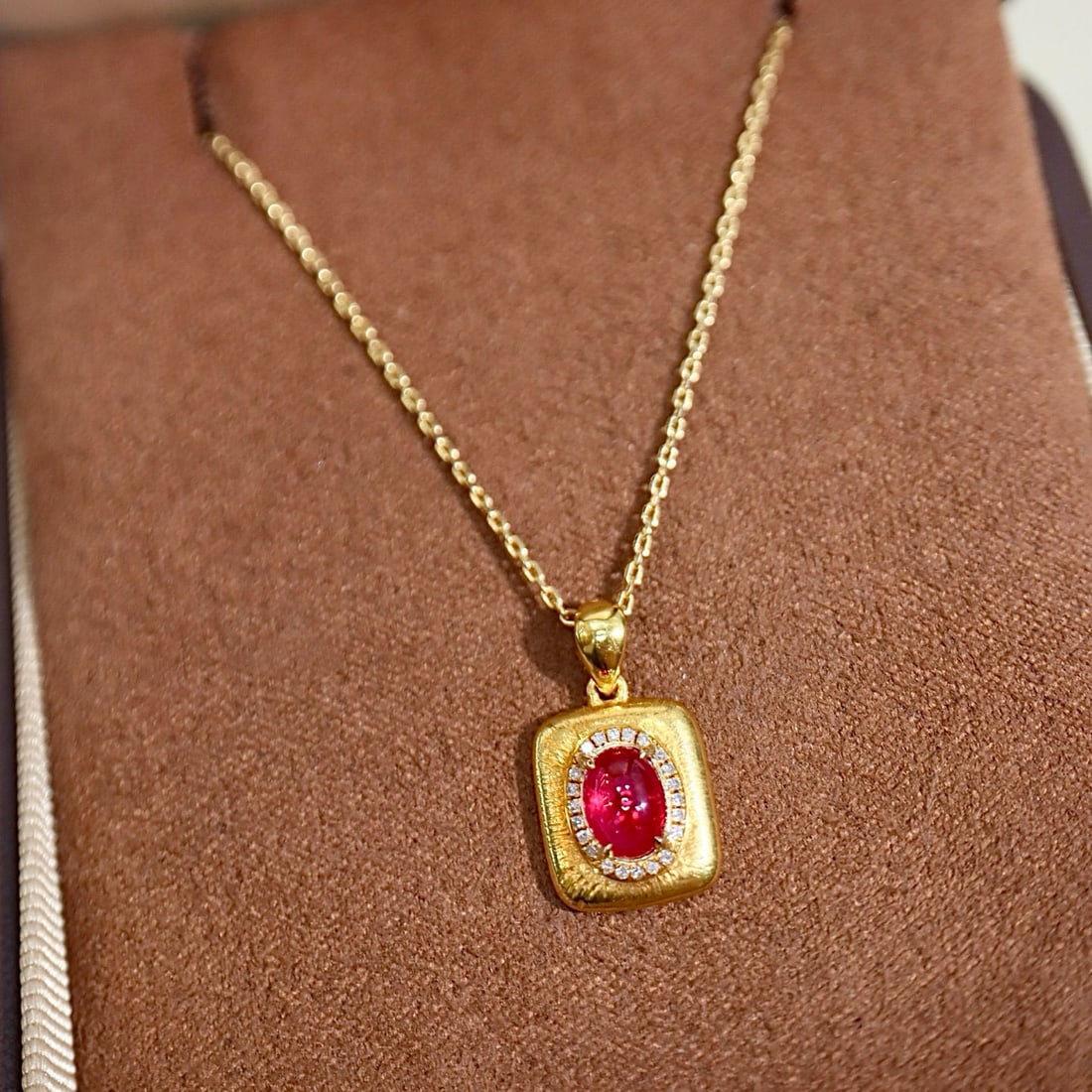 14k Gold 0.91 Ctw Natural Ruby & Diamond Pendant( Without Chain ) - 4