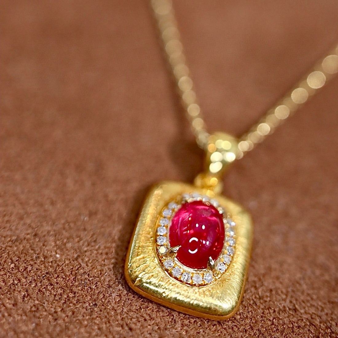 14k Gold 0.91 Ctw Natural Ruby & Diamond Pendant( Without Chain ) - 5