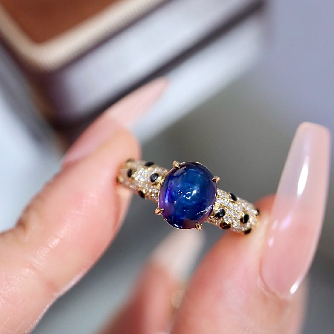 14k Gold 2.86 Ctw Natural Sapphire & Diamond Ring - 2