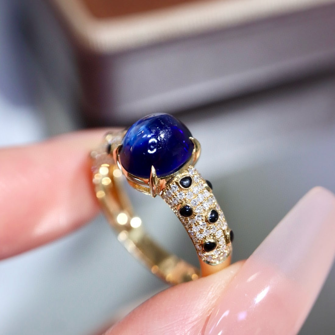 14k Gold 2.86 Ctw Natural Sapphire & Diamond Ring - 3