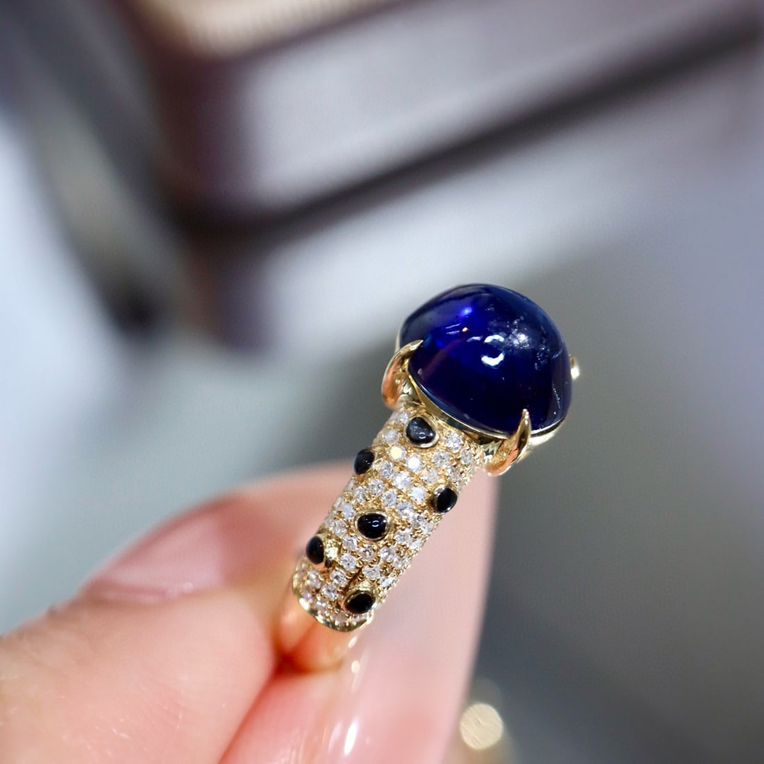 14k Gold 2.86 Ctw Natural Sapphire & Diamond Ring - 4