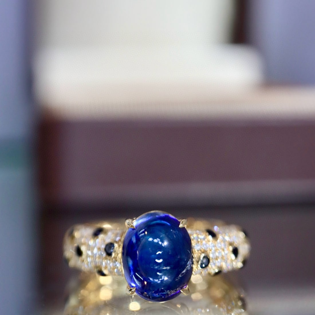 14k Gold 2.86 Ctw Natural Sapphire & Diamond Ring - 5