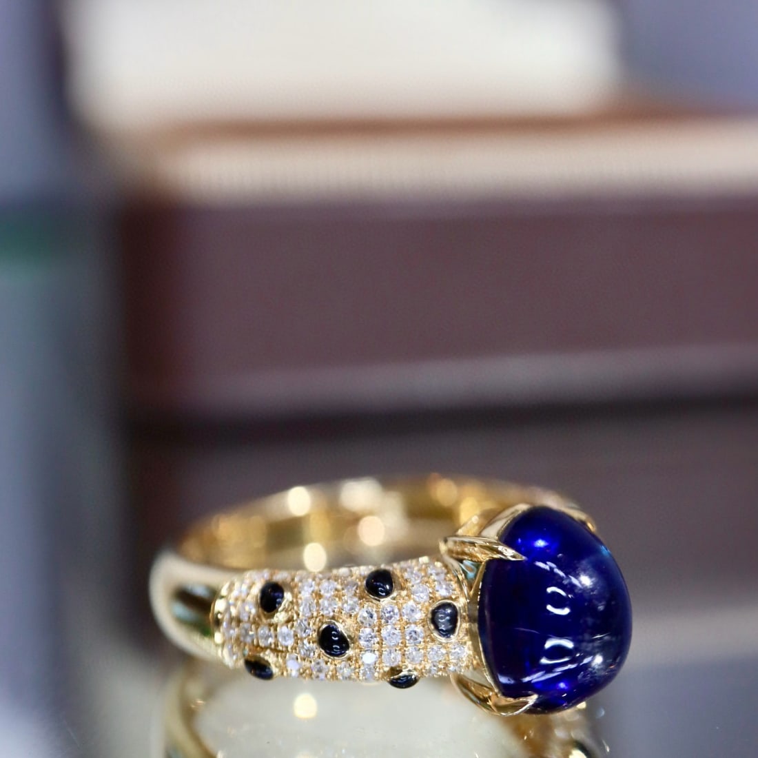 14k Gold 2.86 Ctw Natural Sapphire & Diamond Ring - 6