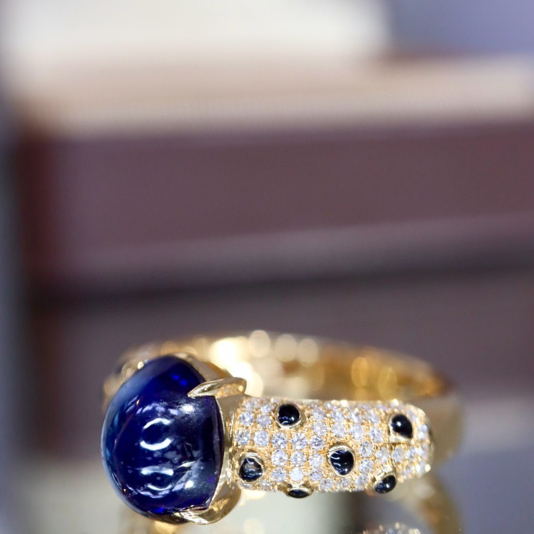 14k Gold 2.86 Ctw Natural Sapphire & Diamond Ring - 7
