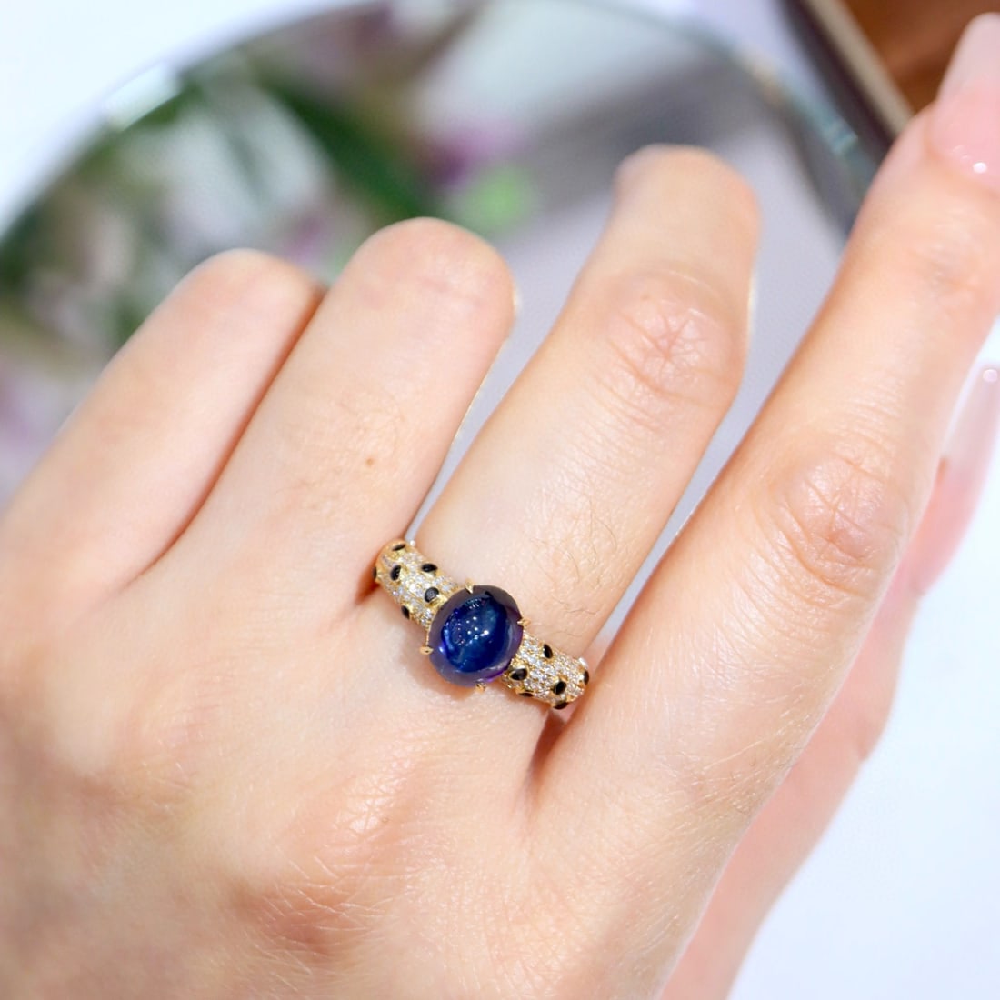 14k Gold 2.86 Ctw Natural Sapphire & Diamond Ring - 8