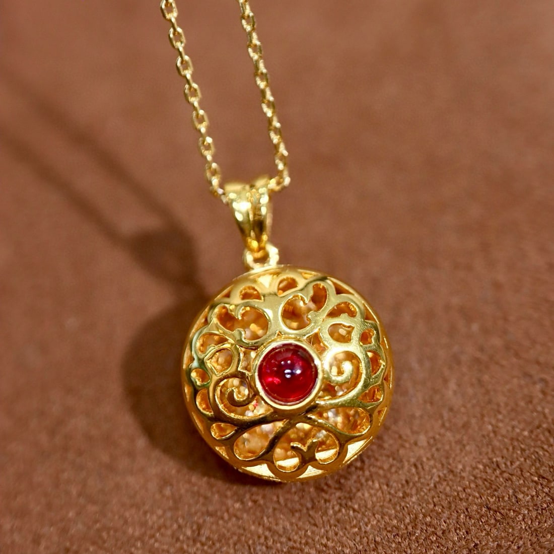 14k Gold 0.80 Ctw Natural Sapphire & Diamond Pendant( Without Chain ) - 5