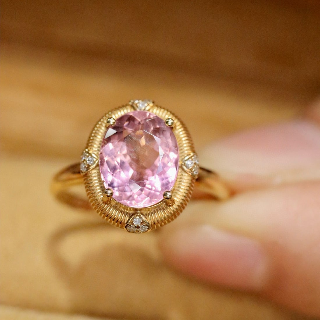 14k Gold 2.46 Ctw Natural Tourmaline & Diamond Ring - 5