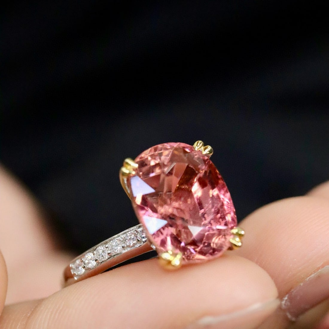 14k Gold 8.37 Ctw Natural Tourmaline & Diamond Ring - 5
