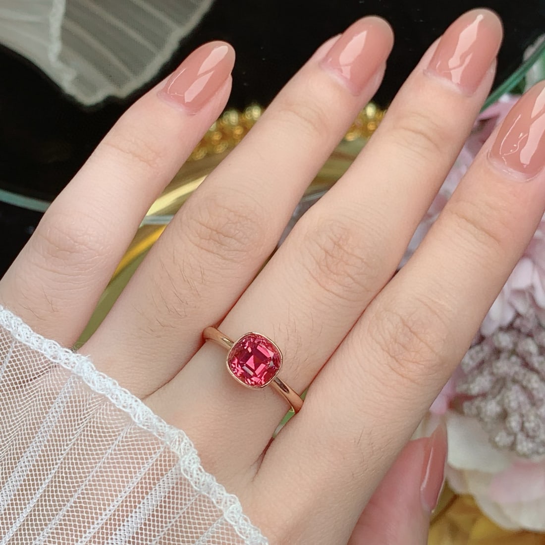 14k Gold 1.95 Ct Natural Tourmaline Ring - 4