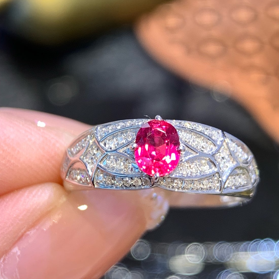 14k Gold 0.68 Ct Natural Ruby & Diamond Ring - 2