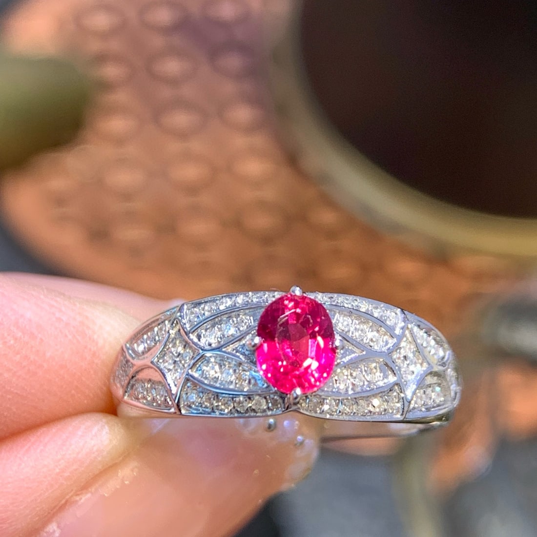 14k Gold 0.68 Ct Natural Ruby & Diamond Ring - 3