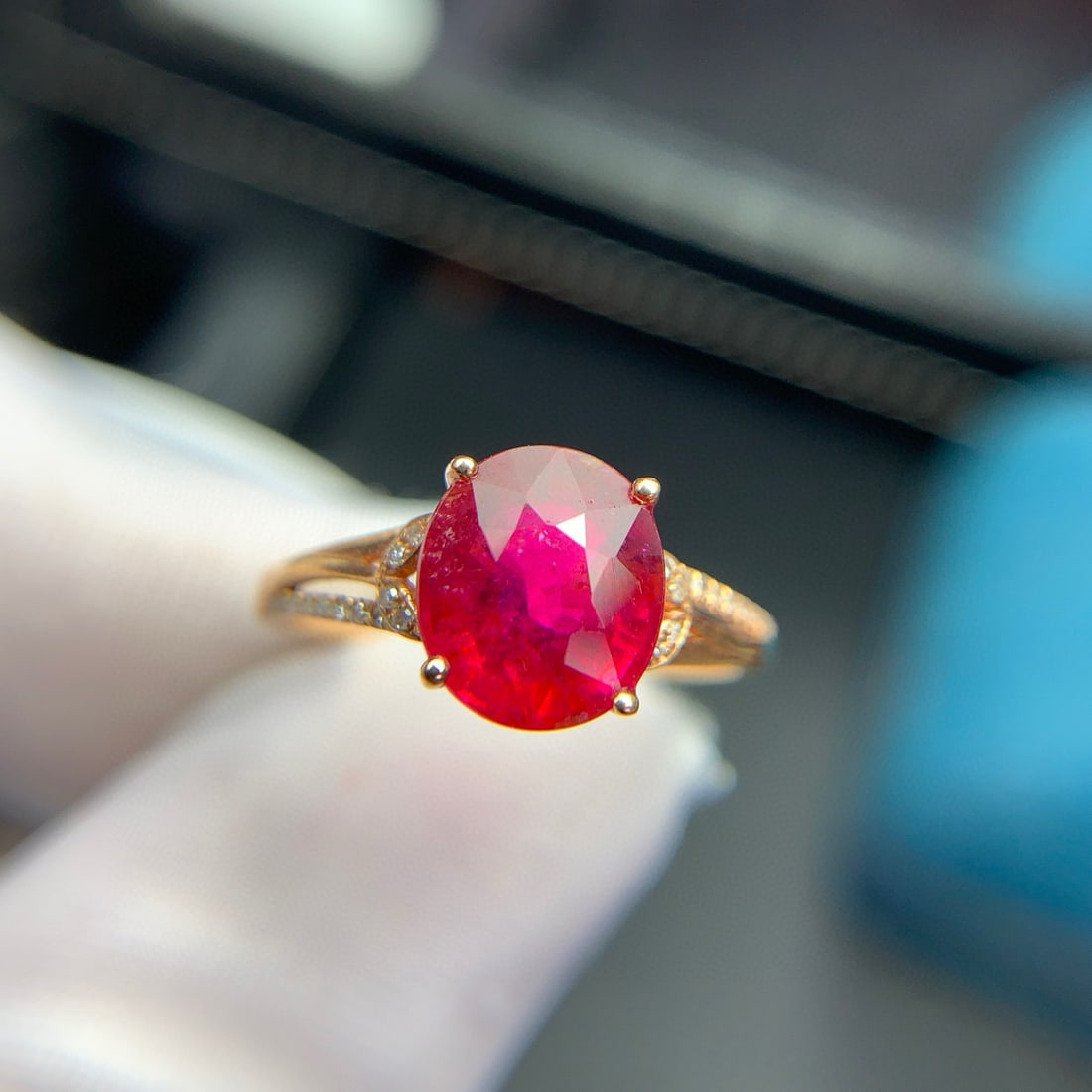 14k Gold 2.73 Ct Natural Tourmaline & Diamond Ring - 5
