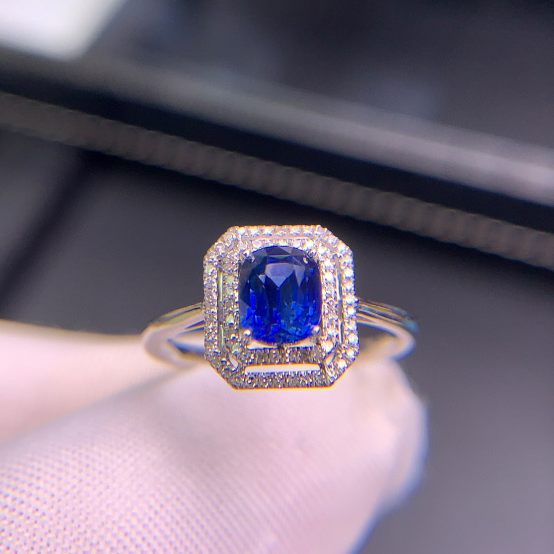 14k Gold 1.09 Ct Natural Sapphire & Diamond Ring - 2