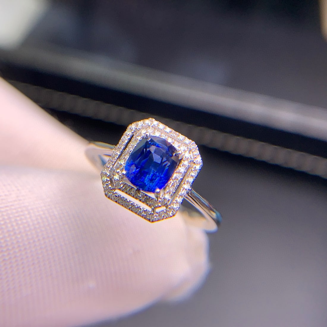 14k Gold 1.09 Ct Natural Sapphire & Diamond Ring - 5