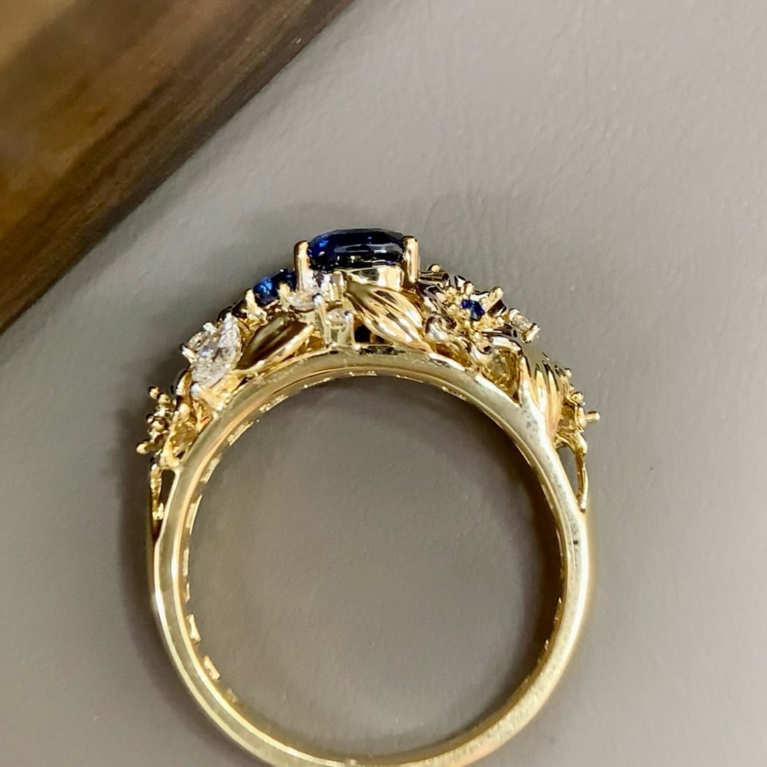 14k Gold 1.44 Ctw Natural Sapphire & Diamond Ring - 6