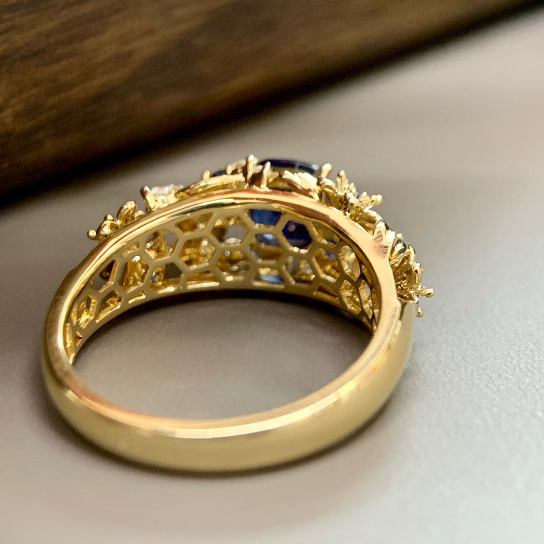 14k Gold 1.44 Ctw Natural Sapphire & Diamond Ring - 8