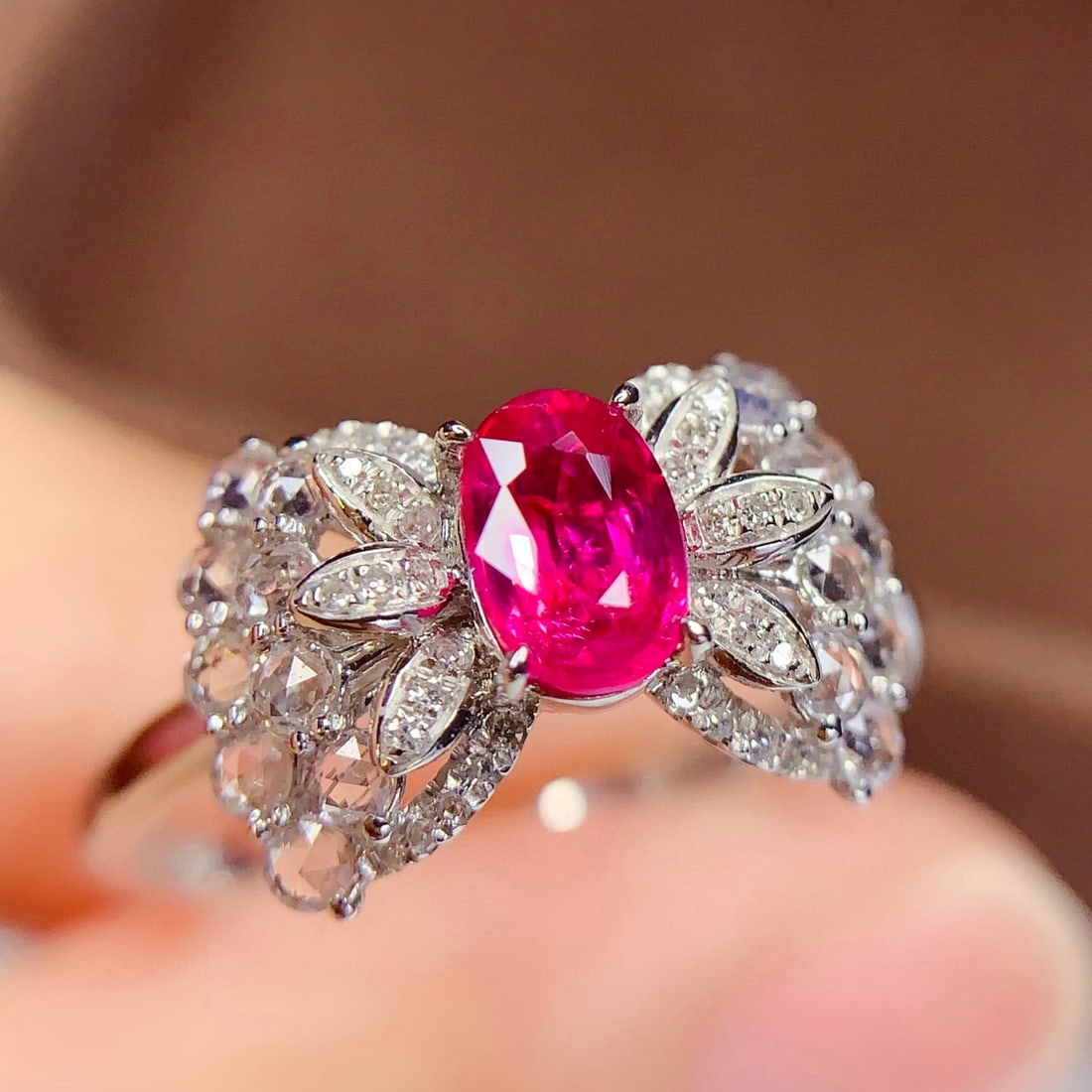 14k Gold 1 Ct Natural Ruby & Diamond & Sapphire Ring: Ref:230998276 // gold content:14k gold // ring size:7. 25us // // main gemstone:ruby // shape:oval // carat weight:1ct // color:red // treatment:natural // // adjacent gemstone 2 : diamond // number