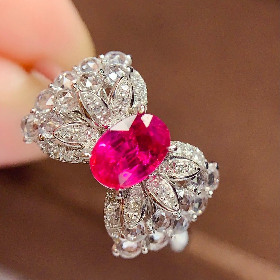 14k Gold 1 Ct Natural Ruby & Diamond & Sapphire Ring - 6