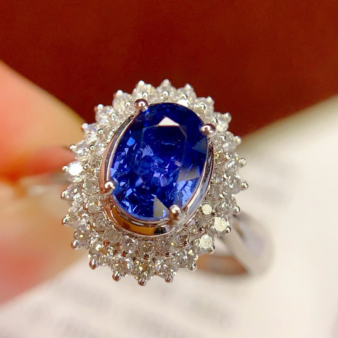 14k Gold 1.16 Ct Natural Sapphire & Diamond Ring: Ref:230998280 // gold content:14k gold // ring size:7. 25us // // main gemstone:sapphire // shape:oval // carat weight:1. 16ct // color:blue // treatment:natural // // adjacent gemstone 2 : diamond