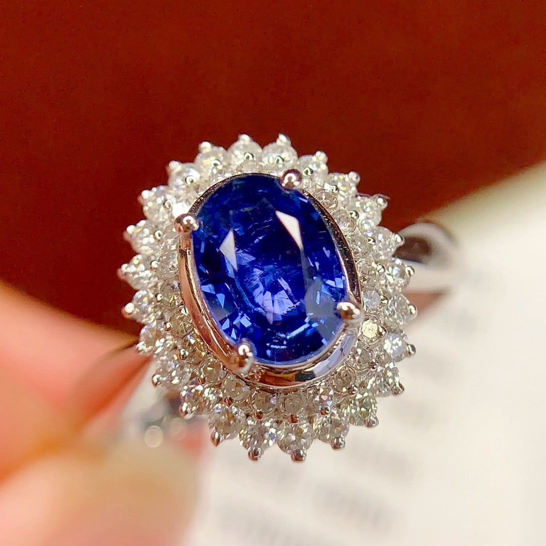 14k Gold 1.16 Ct Natural Sapphire & Diamond Ring - 3