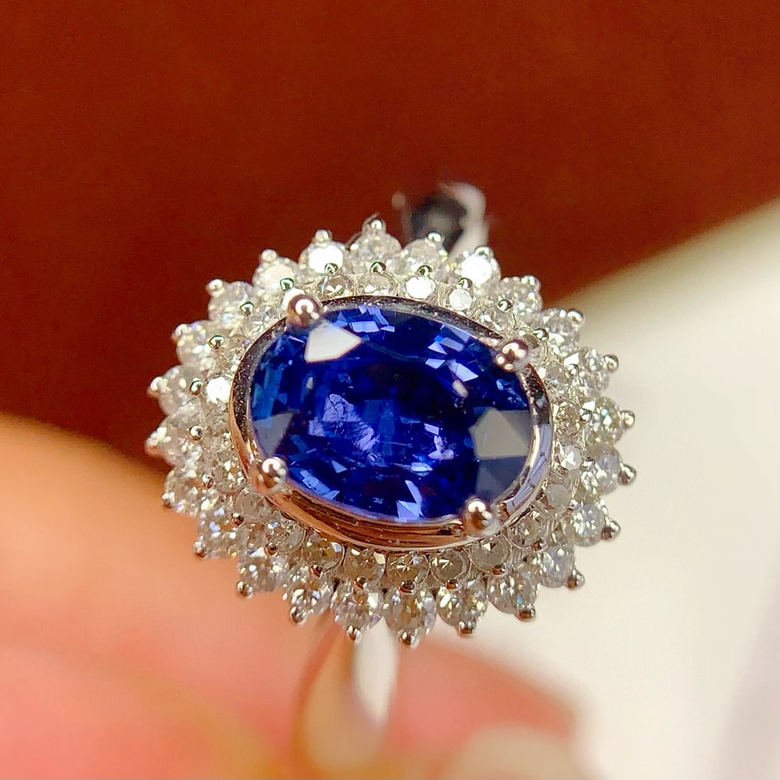 14k Gold 1.16 Ct Natural Sapphire & Diamond Ring - 4
