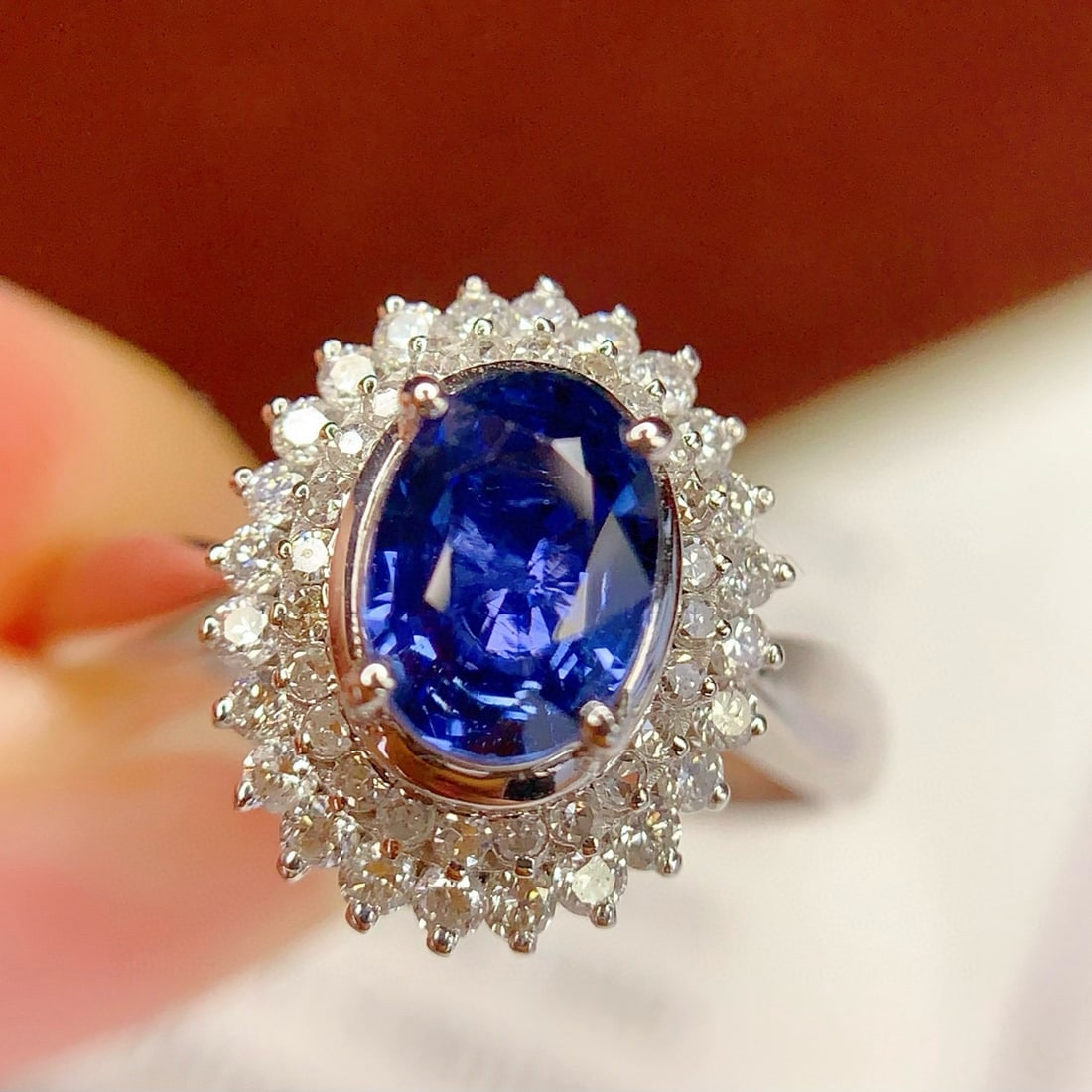 14k Gold 1.16 Ct Natural Sapphire & Diamond Ring - 5