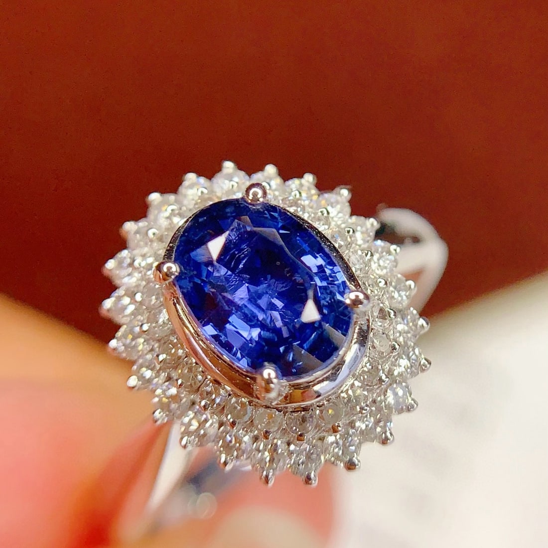 14k Gold 1.16 Ct Natural Sapphire & Diamond Ring - 6
