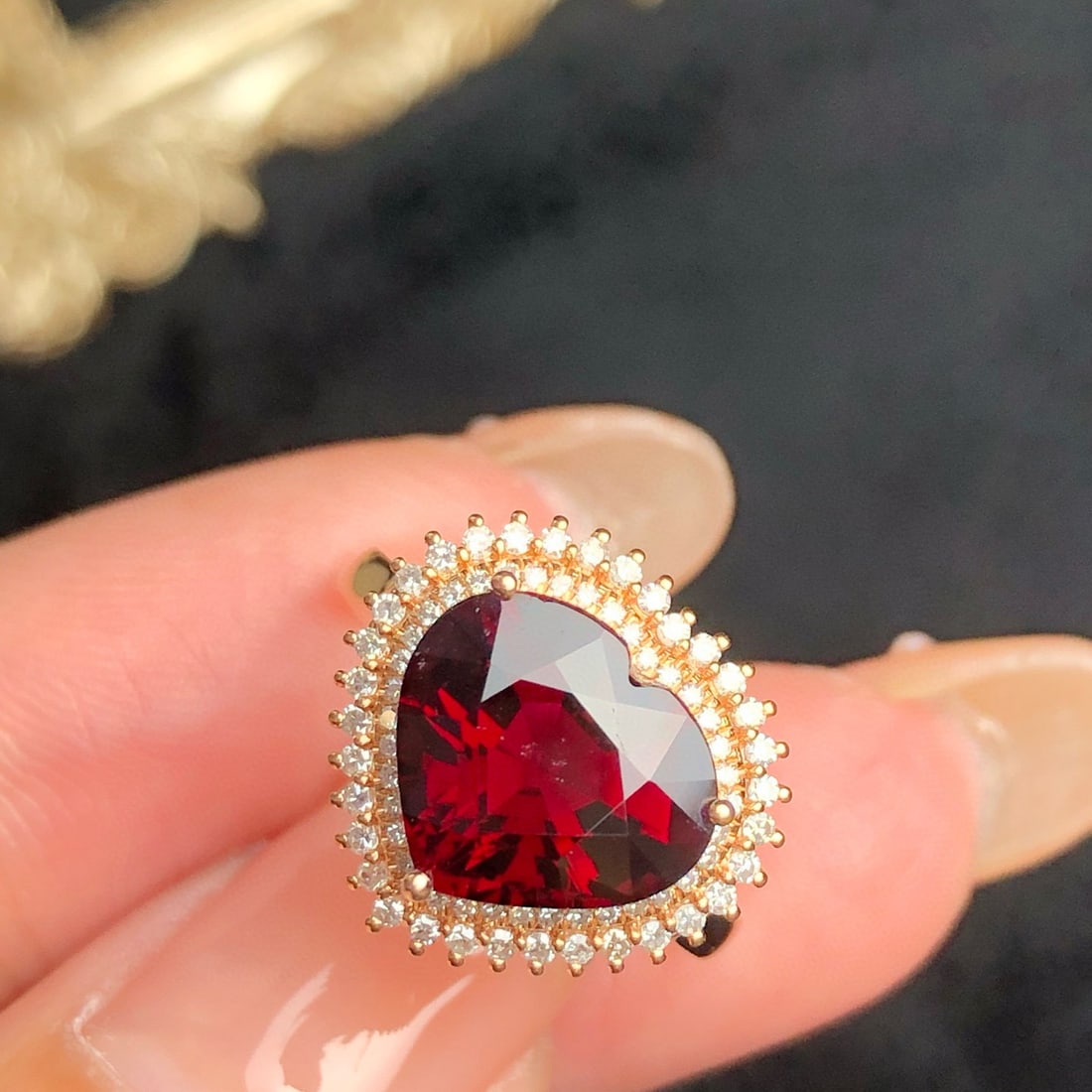 14k Gold 3.7 Ct Natural Tourmaline & Diamond Ring - 3