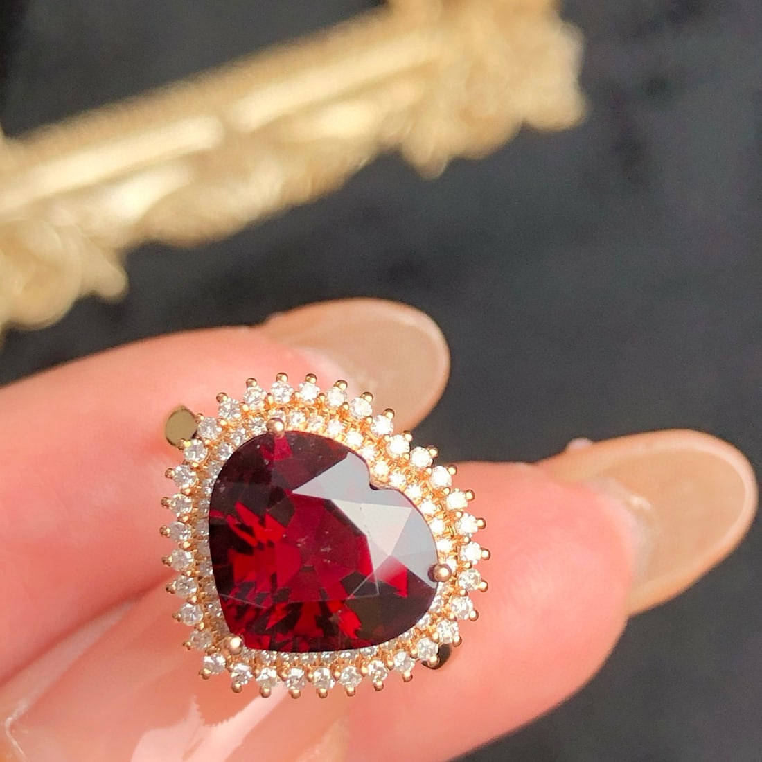 14k Gold 3.7 Ct Natural Tourmaline & Diamond Ring - 6
