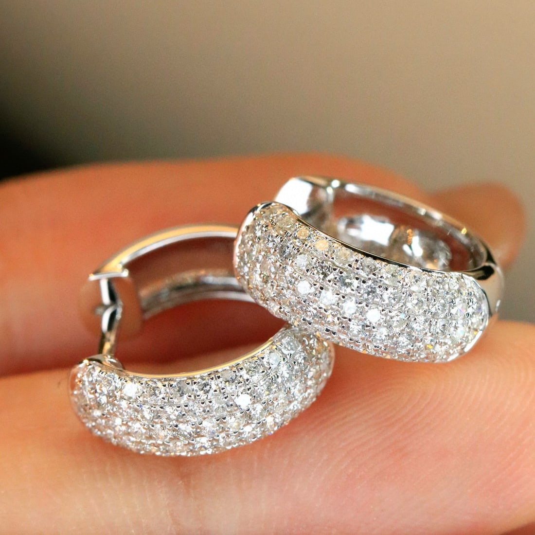 14k Gold 0.85 Ct Natural H Diamond Earrings - 4