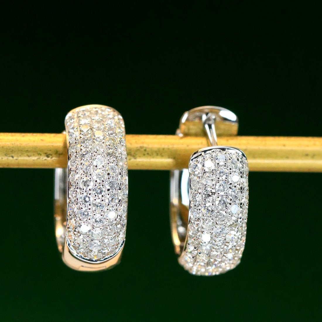 14k Gold 0.85 Ct Natural H Diamond Earrings - 8