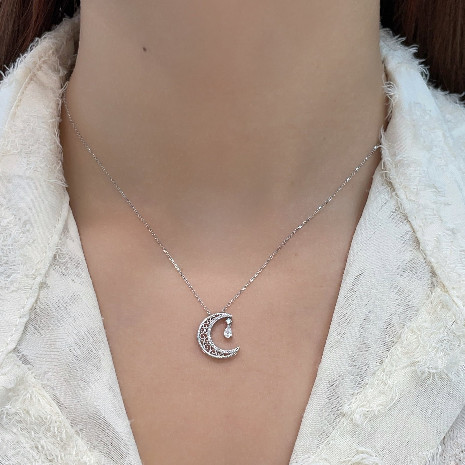 14k Gold 0.23 Ctw Natural H Diamond Necklace - 2