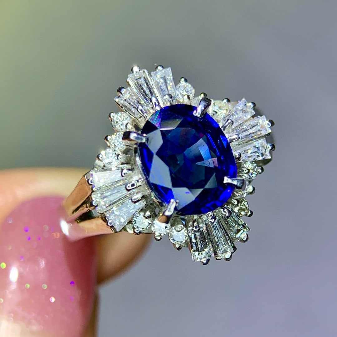 14k Gold 2.39 Ctw Natural Sapphire & Diamond Ring - 2