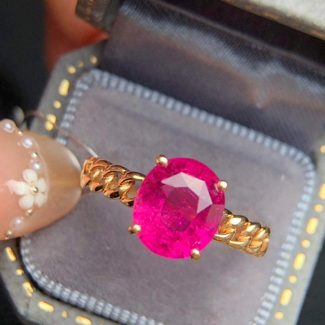 14k Gold 2.20 Ct Natural Tourmaline Ring - 3