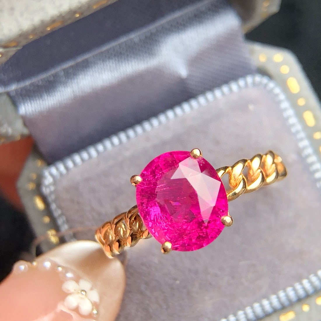 14k Gold 2.20 Ct Natural Tourmaline Ring - 4