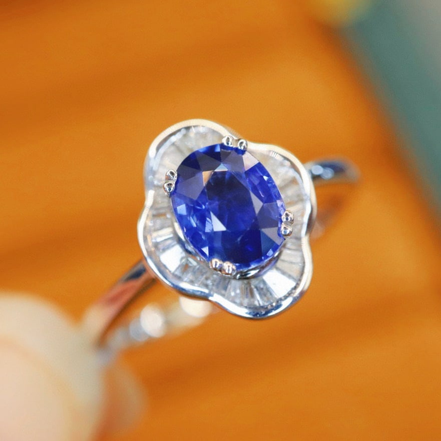 14k Gold 1.23 Ctw Natural Sapphire & Diamond Ring - 2