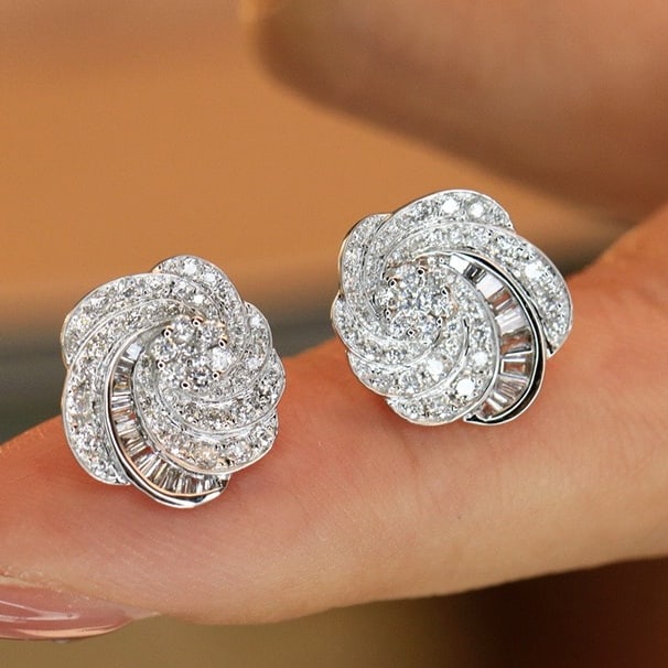 14k Gold 1.5 Ctw Natural H Diamond Jewelry Set - 2
